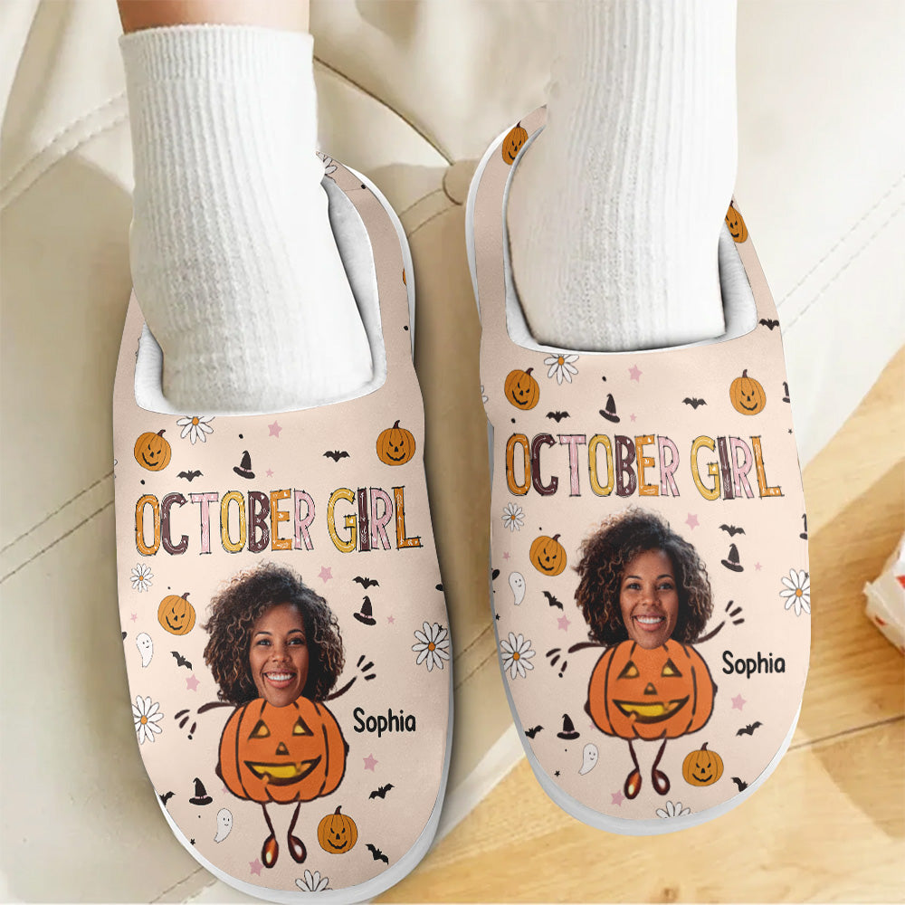 Personalized Slippers, Custom Birthday Gifts For October Girls, October Birthday Gifts For Black Woman