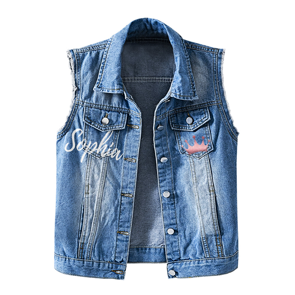 Premium Log Denim Vest - Personalised 50th Birthday Gifts, Gift Ideas 50th Birthday Woman