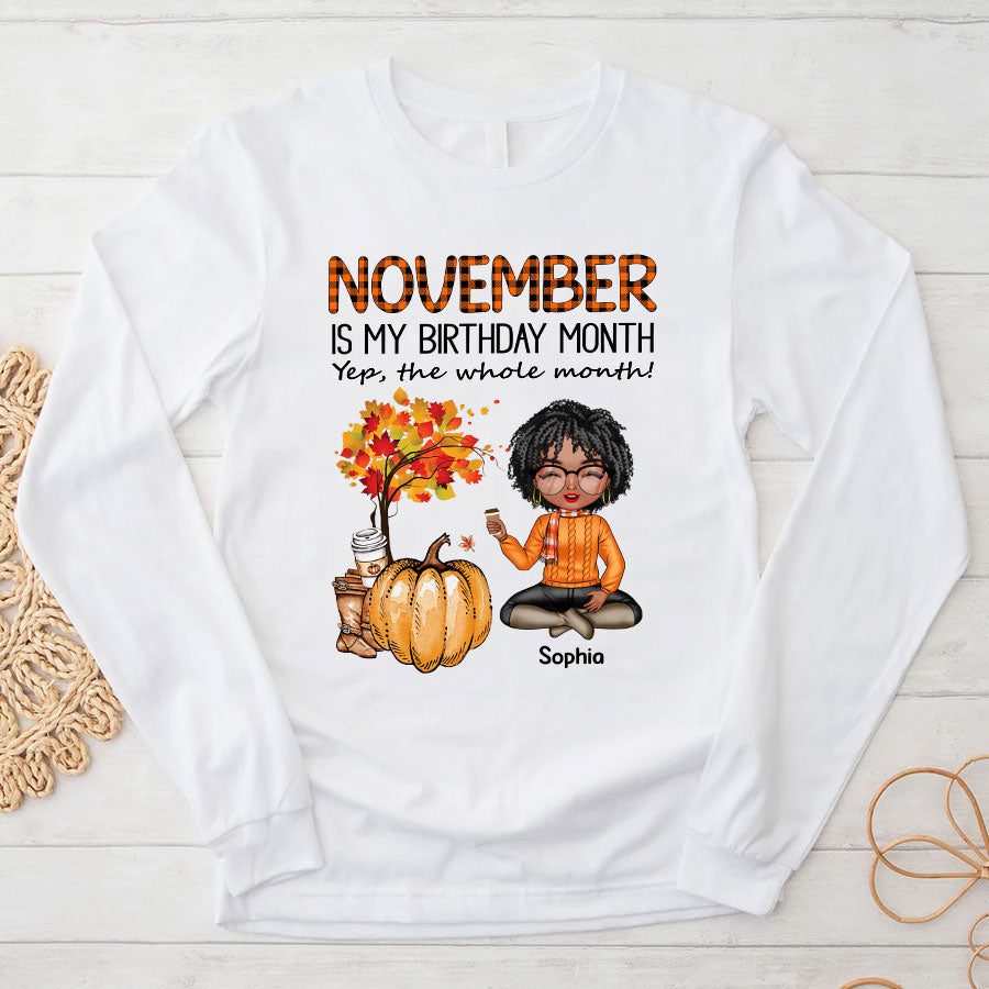 Custom Birthday Shirt, Queen Was Born In November, November Birthday Shirts For Woman, November Birthday Gift