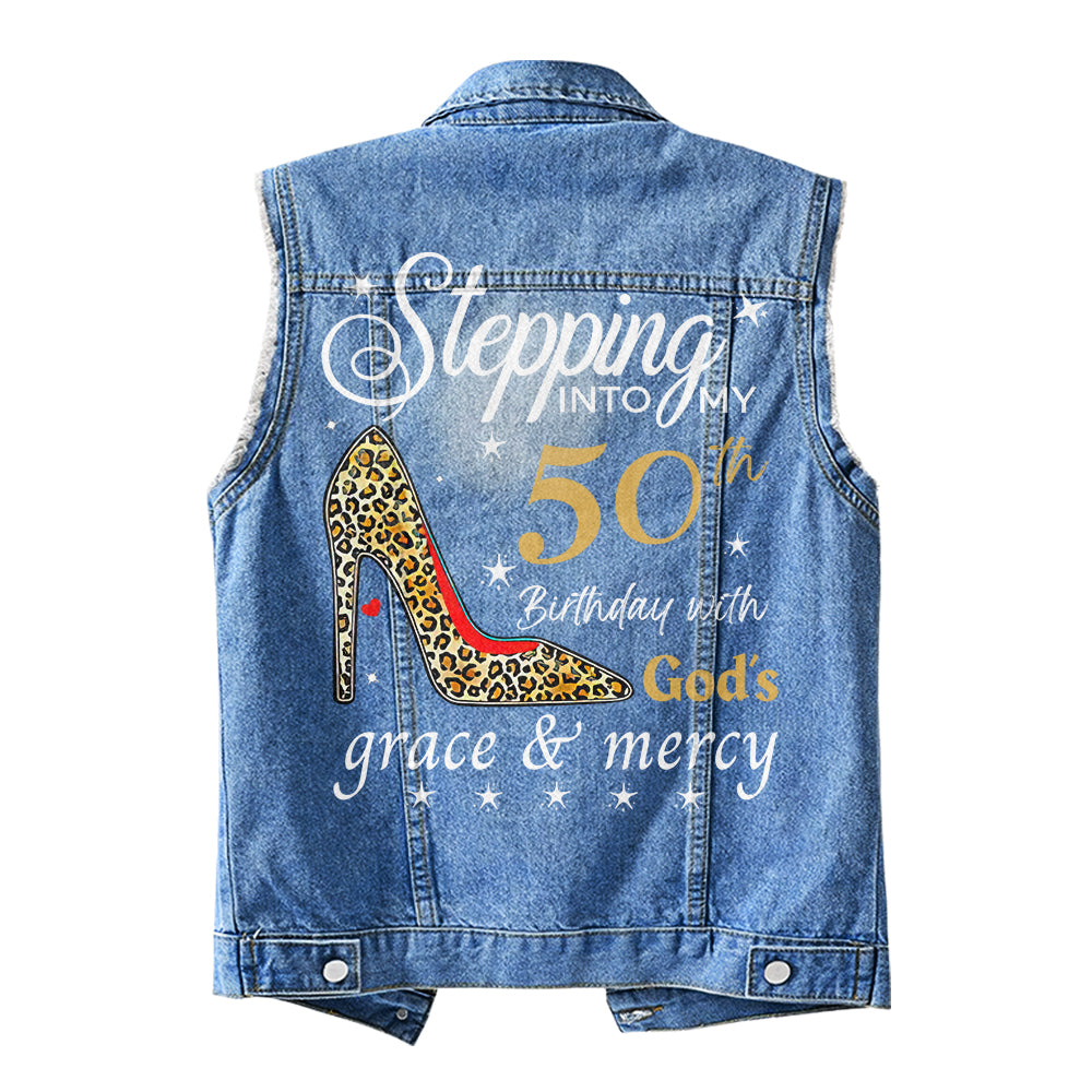 Premium Log Denim Vest - Personalised 50th Birthday Gifts, Gift Ideas 50th Birthday Woman