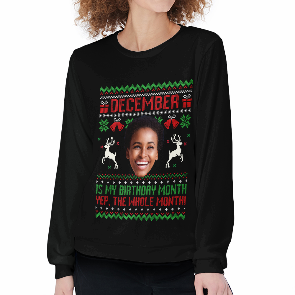 Custom Birthday Sweater, Queen Was Born In December, December Birthday Gifts For Afro Woman, December Birthday Gifts