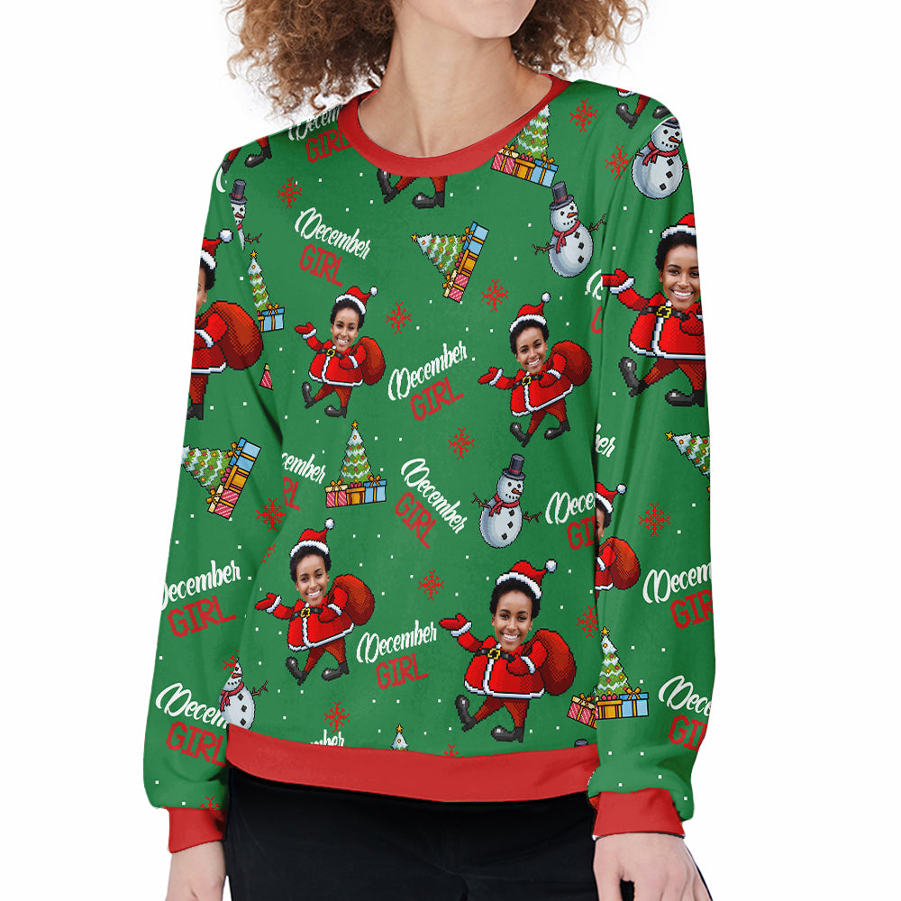 Custom Birthday Sweater, Queens Born In December, December Birthday Gifts For Afro Woman, December Birthday Gifts