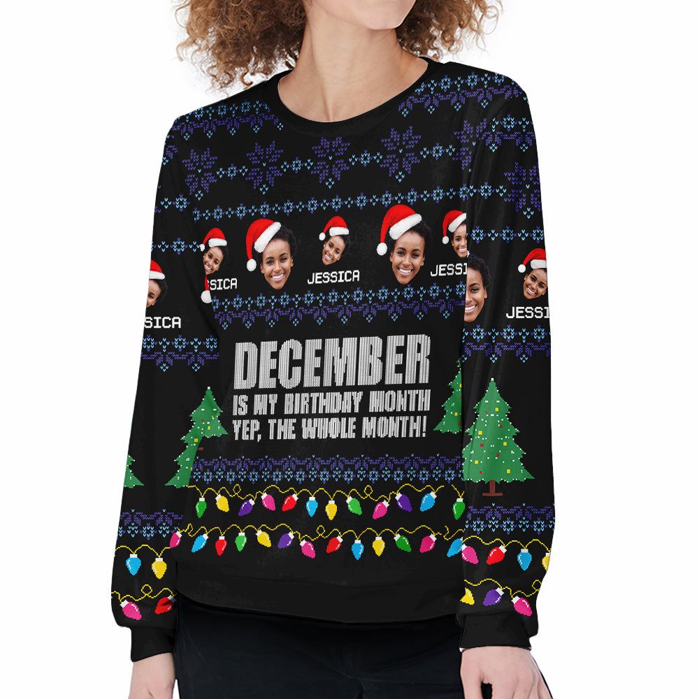 Custom Birthday Sweater, Queens Born In December, December Birthday Gifts For Afro Woman, December Birthday Gifts