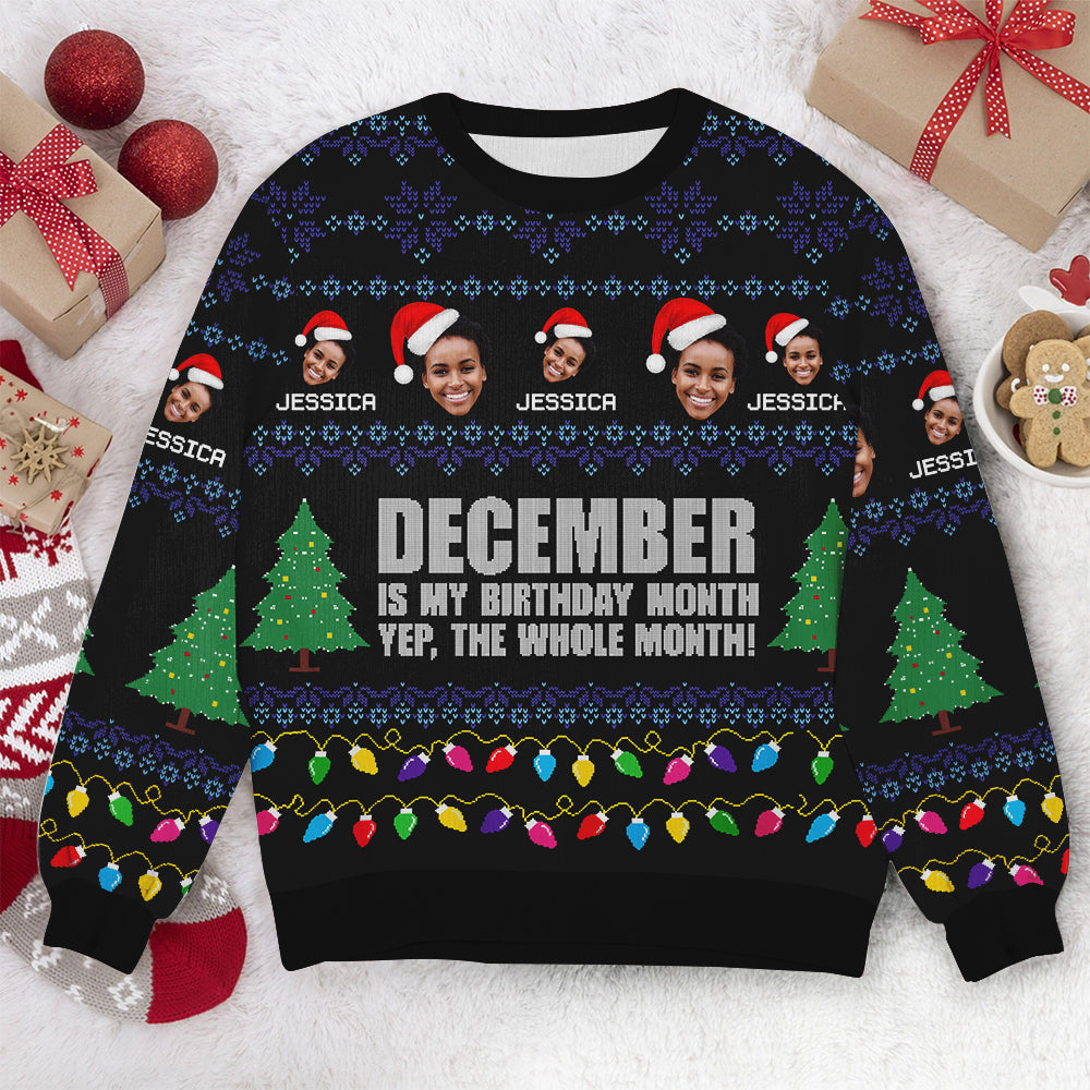 Custom Birthday Sweater, Queens Born In December, December Birthday Gifts For Afro Woman, December Birthday Gifts