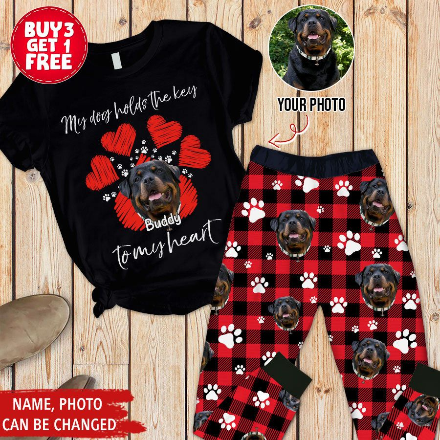 Rottweiler shirt ,Customized Dog Photo & Text Personalized Dog Shirt - Pet T-Shirt Custom Upload Dog Photo Pajama Set, Dog Lover