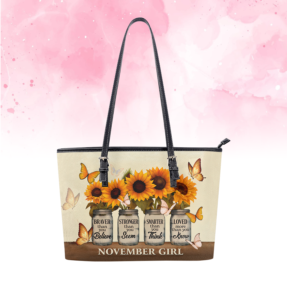 Personalized Leather Bucket Bag, November Birthday Gifts, Queens Are Born In November