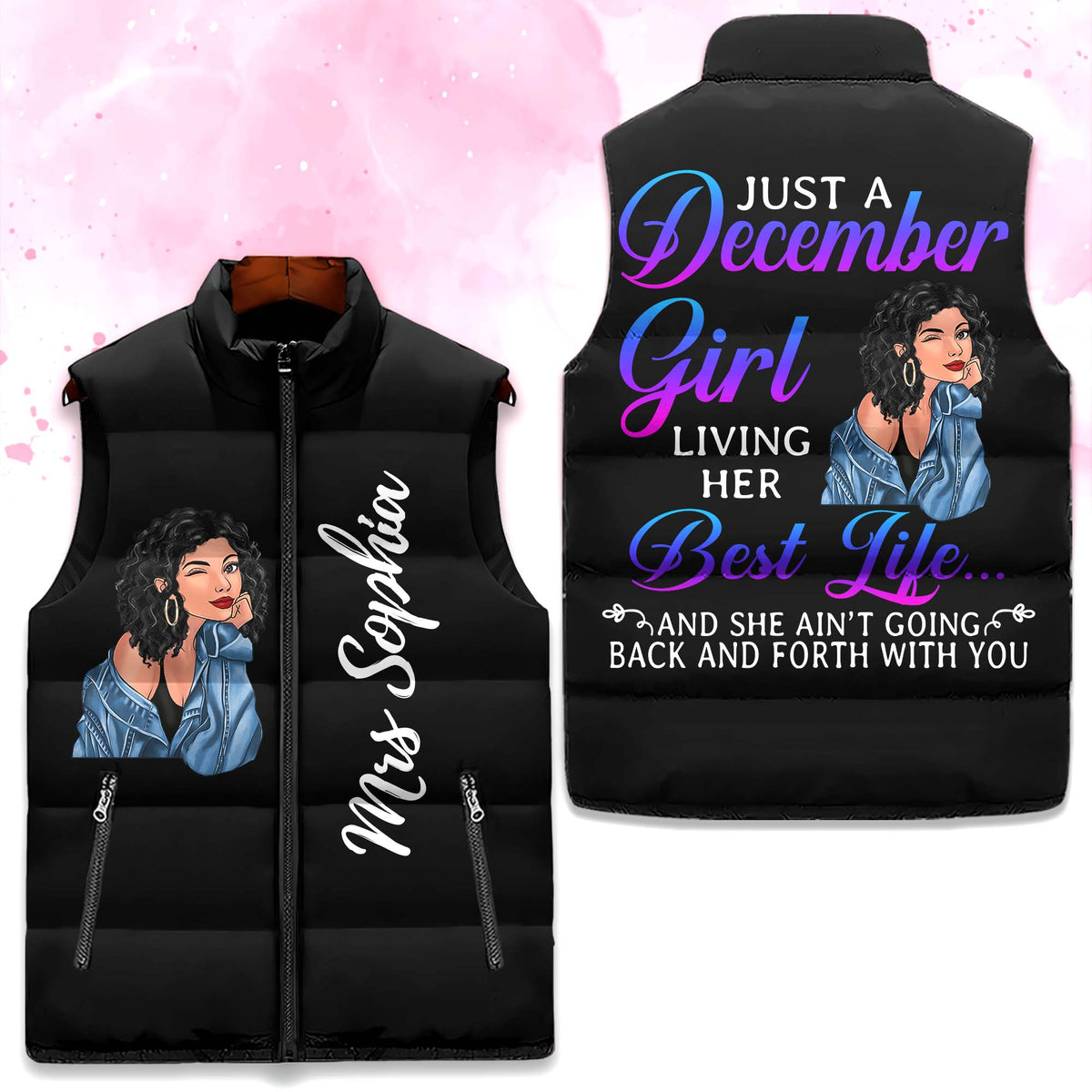 Puffer Vest - Personalized December Birthday Month, Gift Ideas For December Birthday For Girls