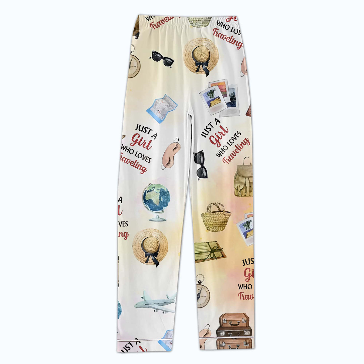 Personalized Women&#39;s Pajama Set, Gift For Travel Lovers