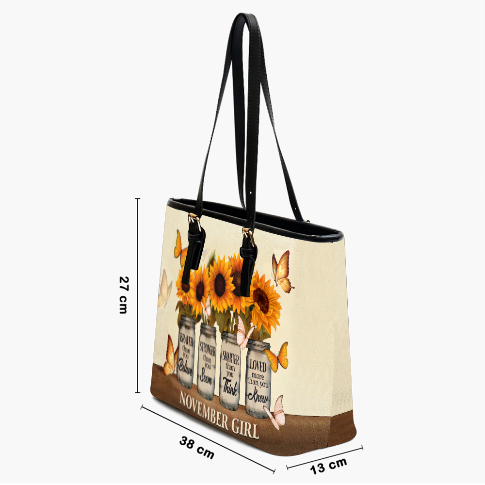 Personalized Leather Bucket Bag, November Birthday Gifts, Queens Are Born In November