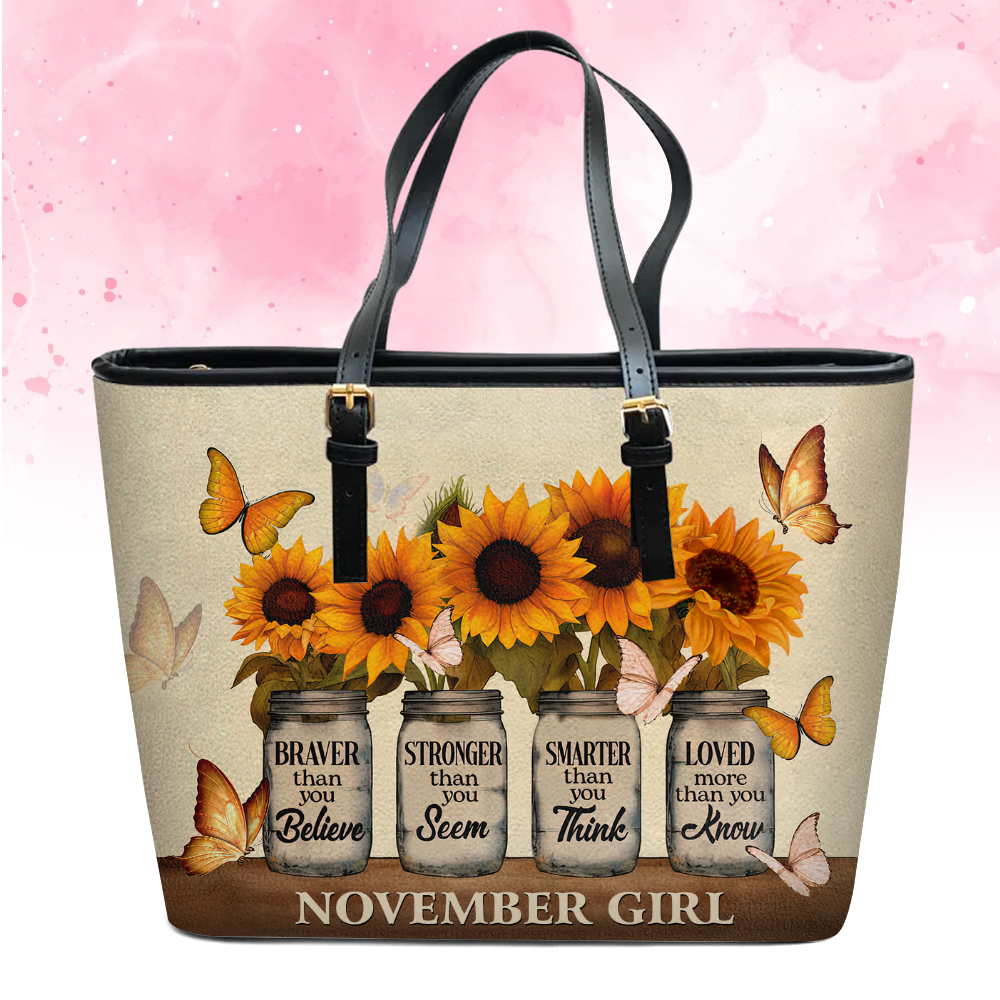 Personalized Leather Bucket Bag, November Birthday Gifts, Queens Are Born In November