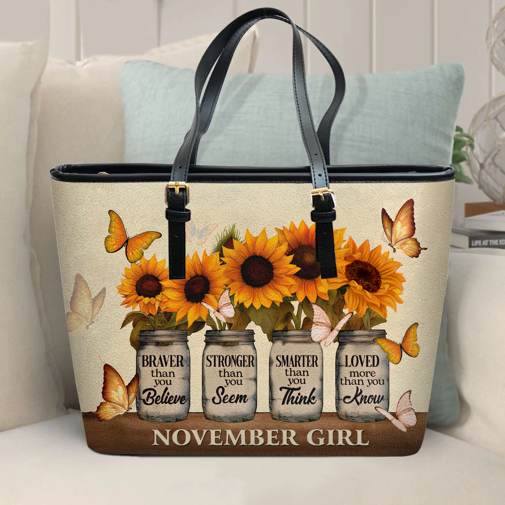 Personalized Leather Bucket Bag, November Birthday Gifts, Queens Are Born In November