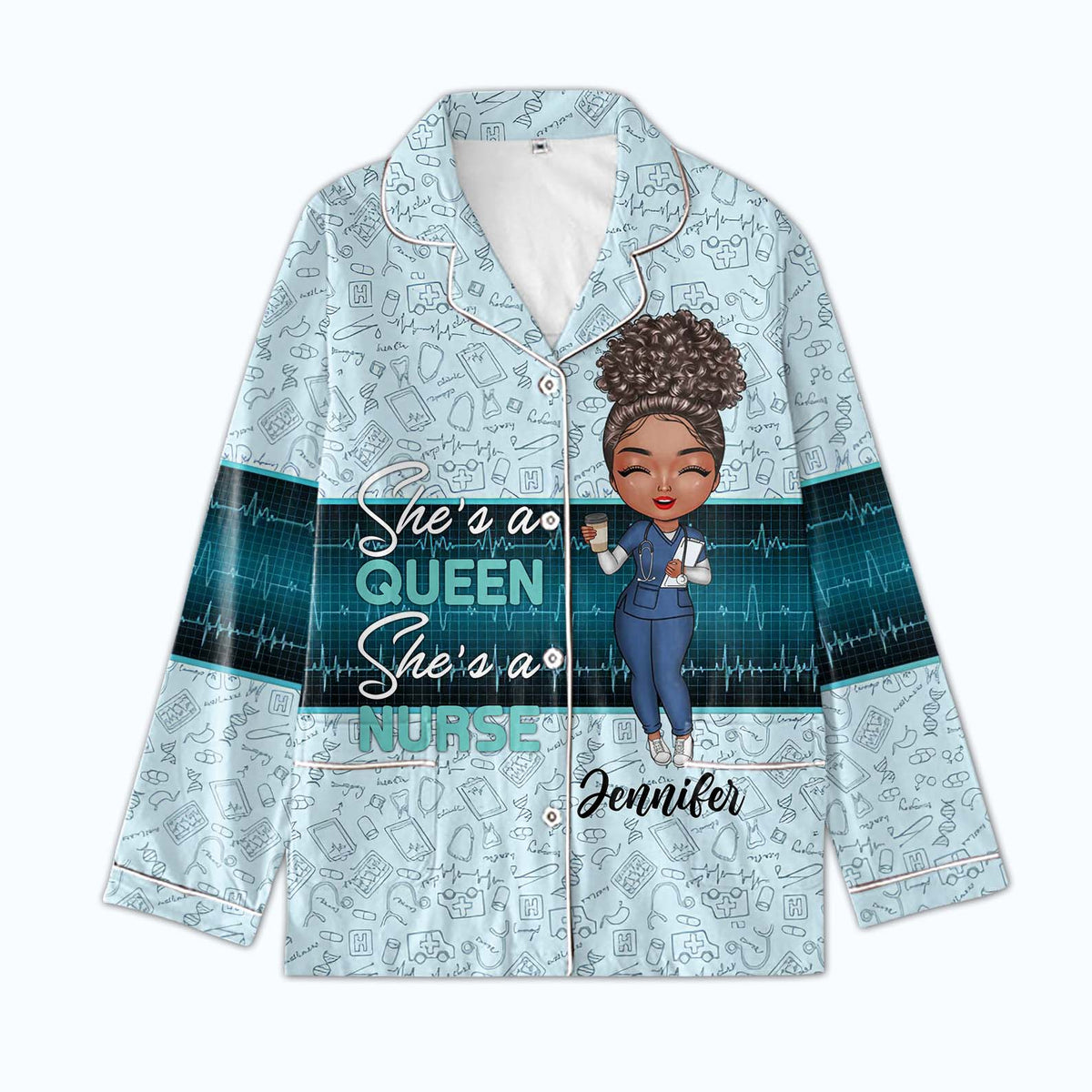 Personalized Women's Pajama Set, Gift For Nurse - Love Nurse Life, It's a beautiful day to save lives