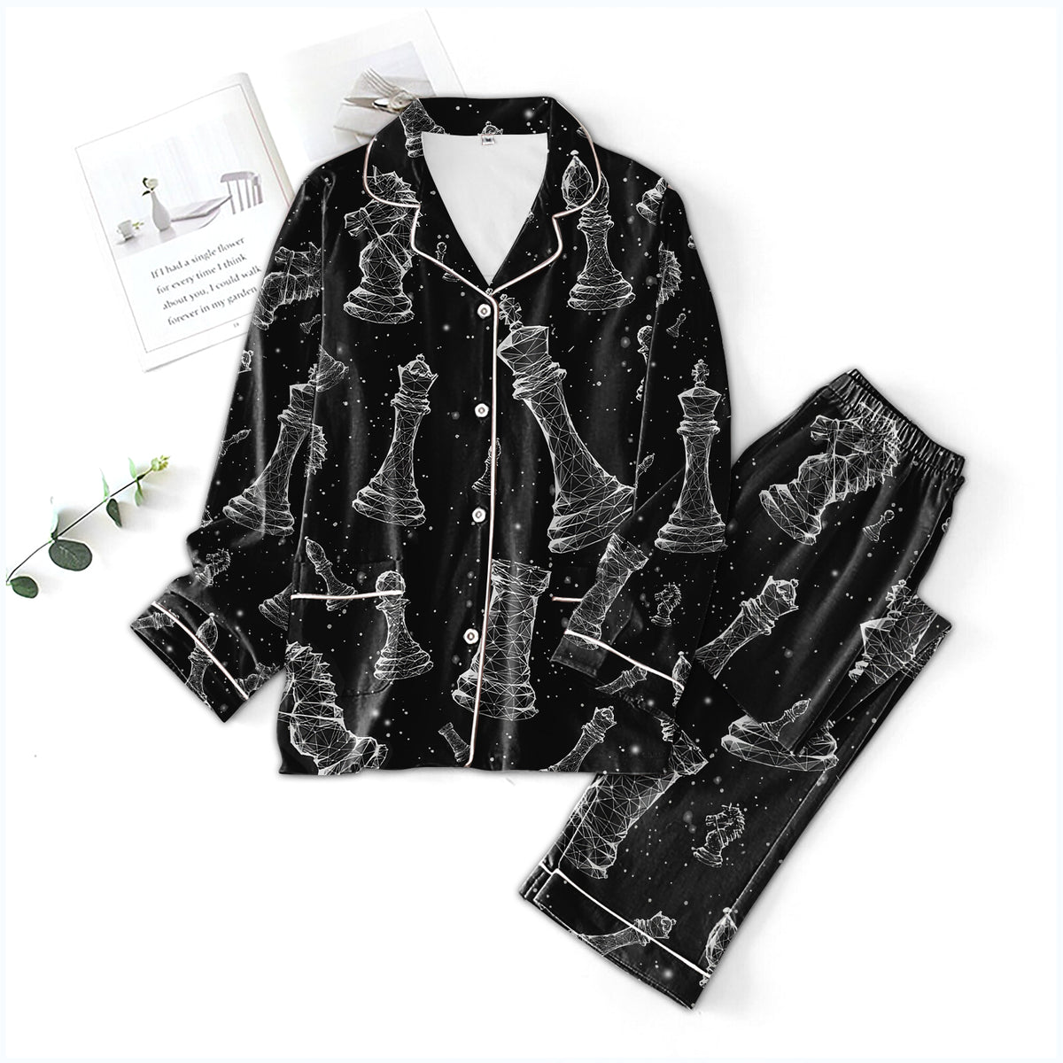 Personalized Women's Pajama Set, Gift For Chess Lovers