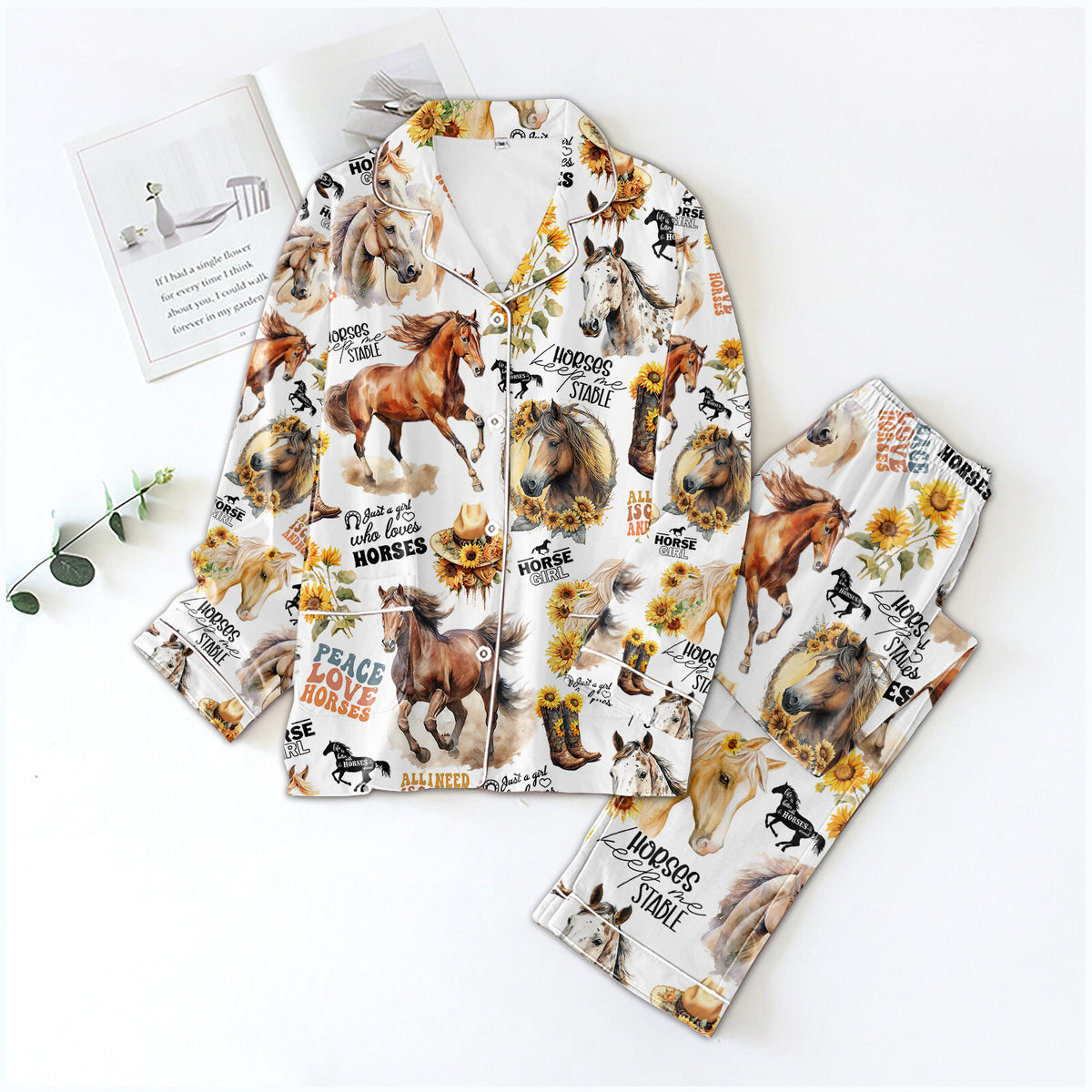 Personalized Women&#39;s Pajama Set, Gift For Horse Lovers