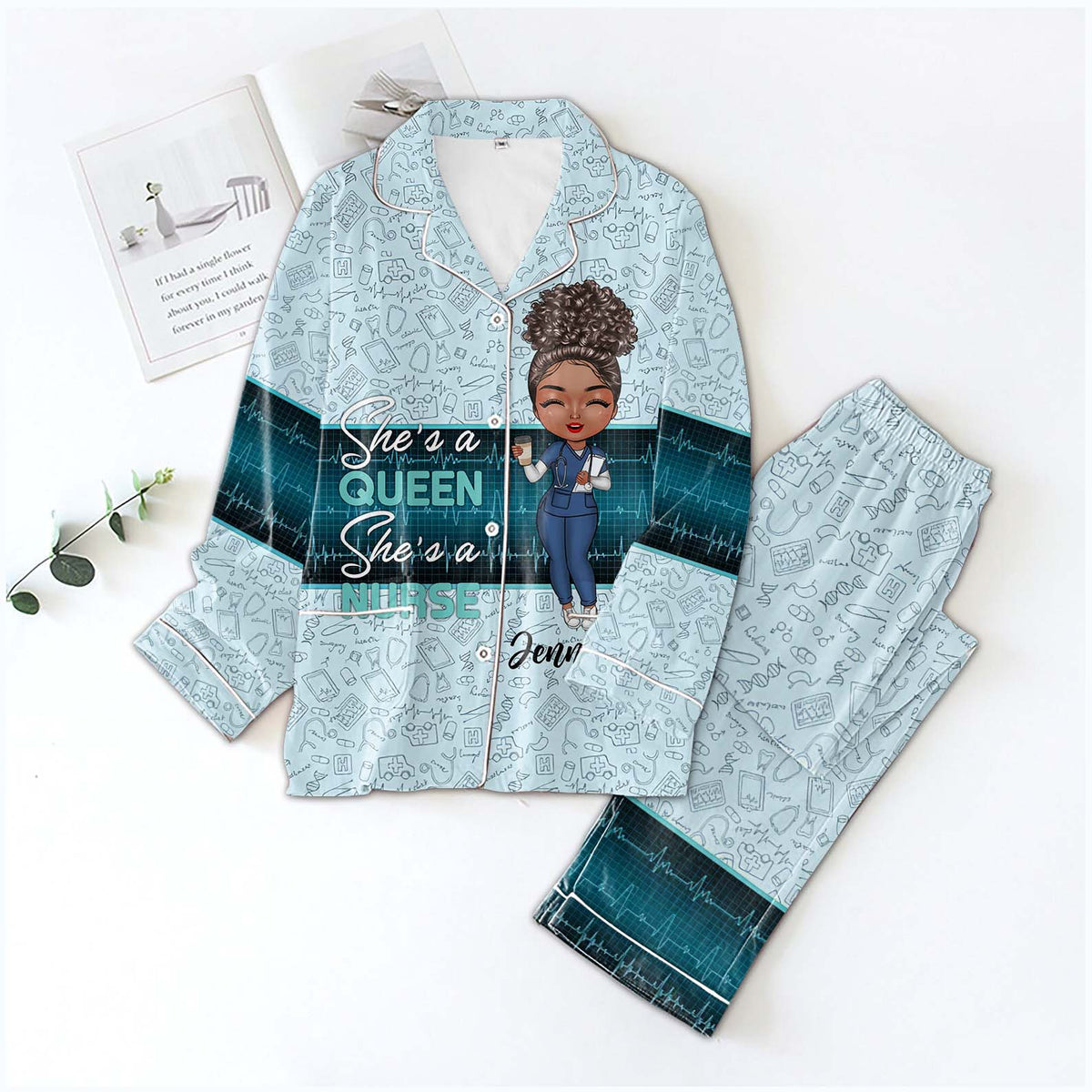 Personalized Women's Pajama Set, Gift For Nurse - Love Nurse Life, It's a beautiful day to save lives
