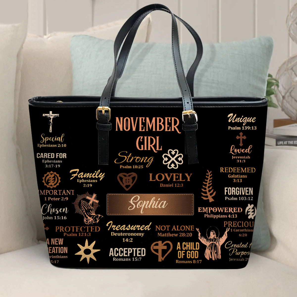 Personalized Leather Bucket Bag, November Birthday Gifts, Queens Are Born In November