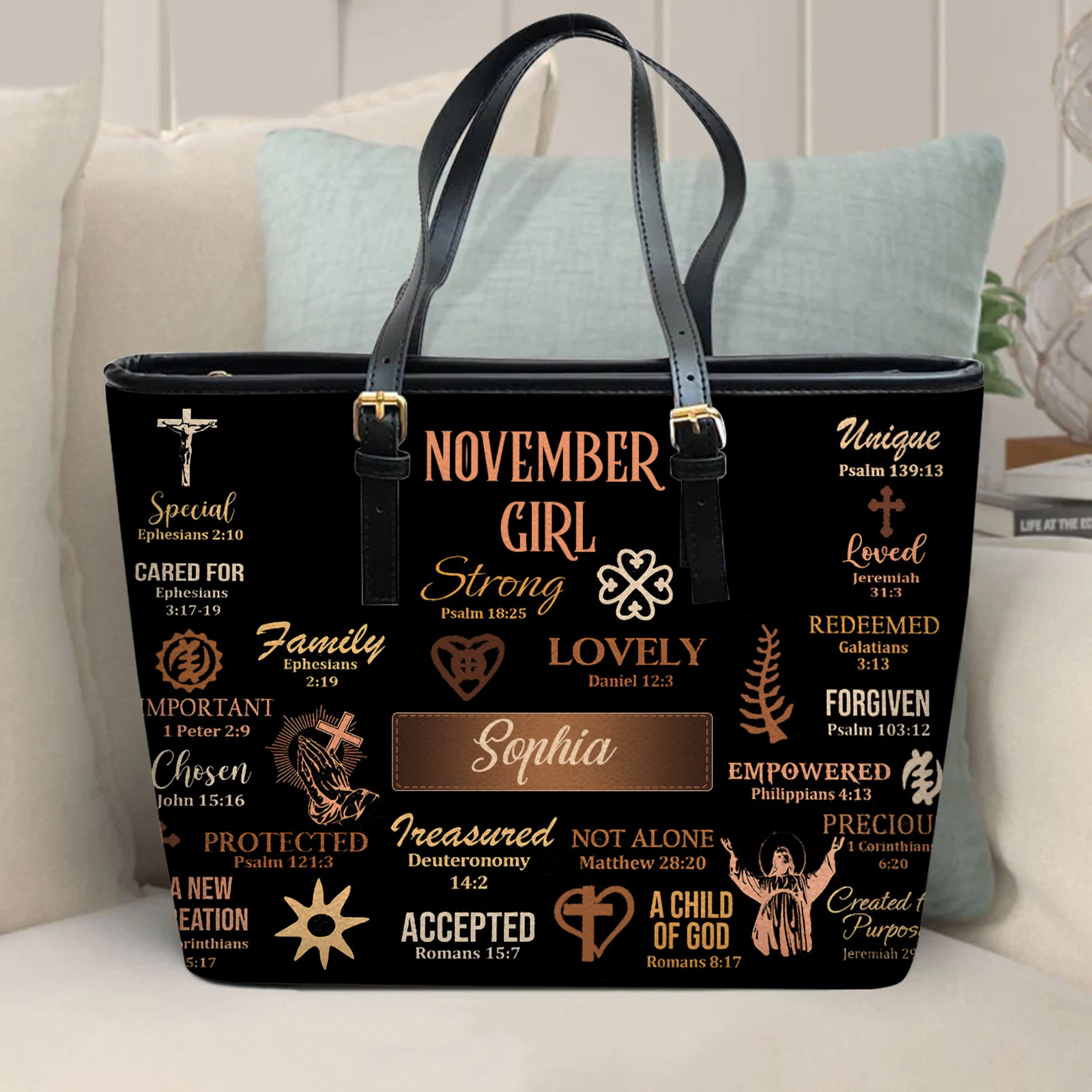 Personalized Leather Bucket Bag, November Birthday Gifts, Queens Are Born In November