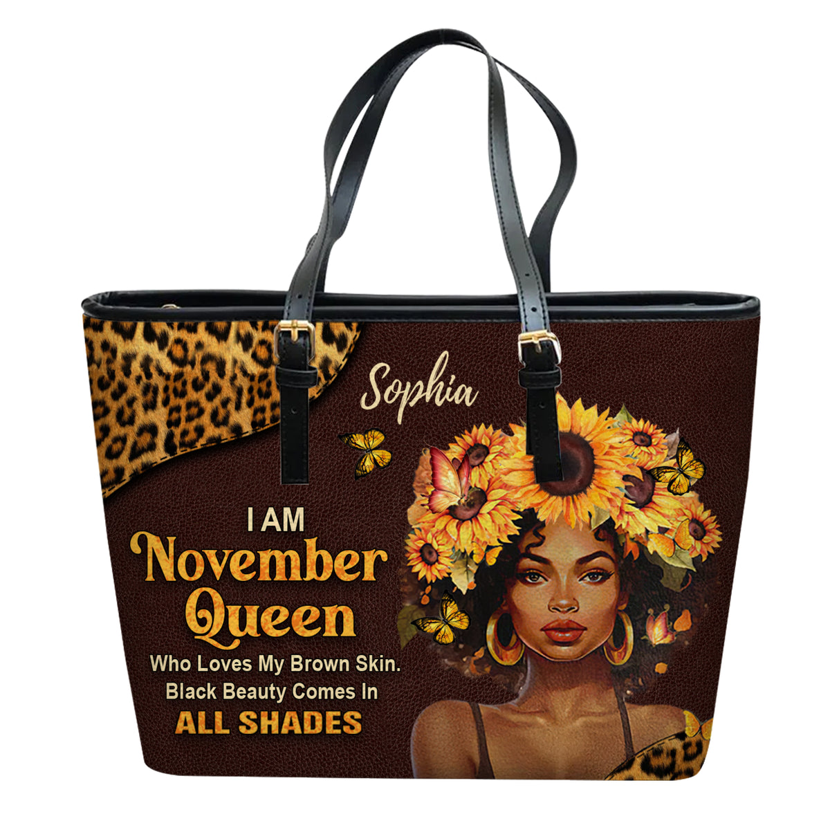Personalized Leather Bucket Bag, November Birthday Gifts, Queens Are Born In November