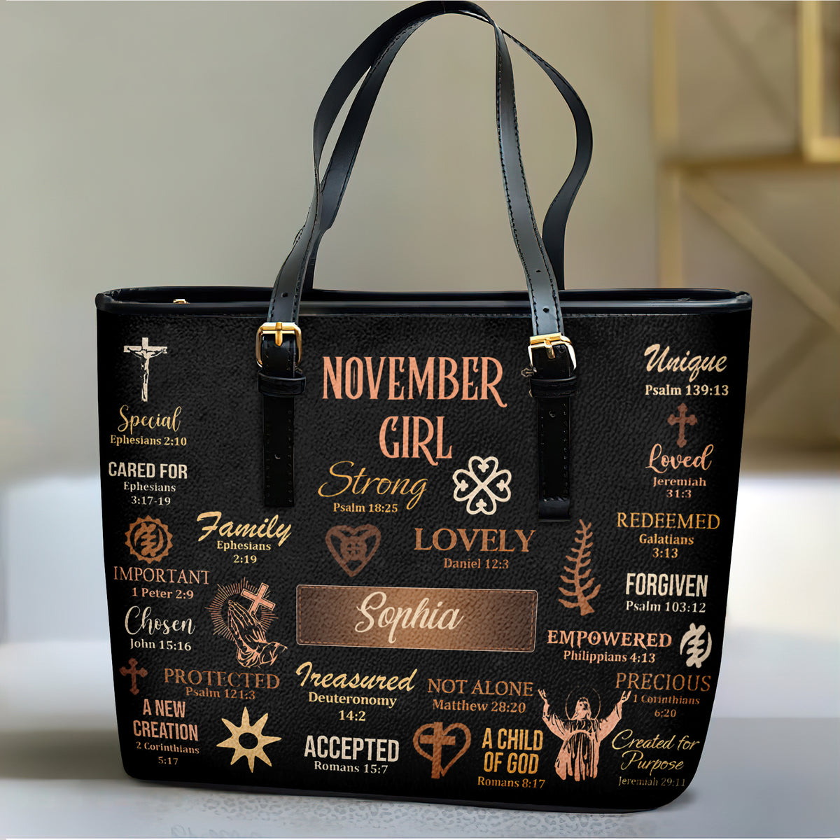 Personalized Leather Bucket Bag, November Birthday Gifts, Queens Are Born In November