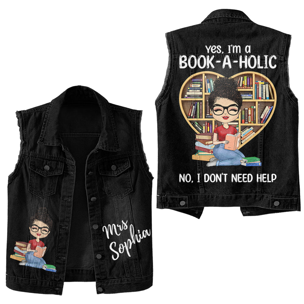 Premium Log Denim Vest - Gift For Women, Denim Vest Book, Reading Lover