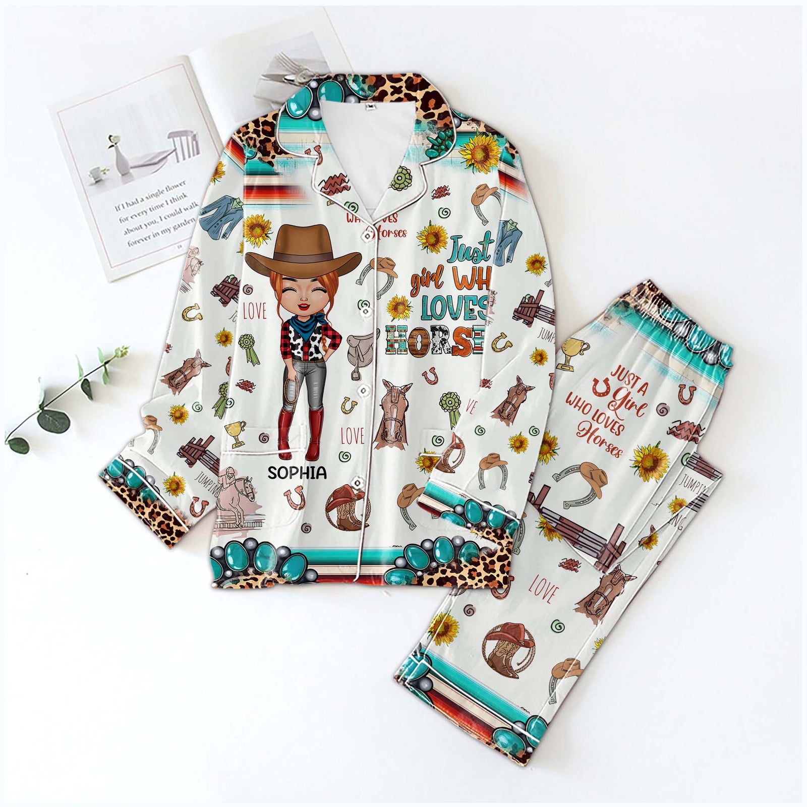 Personalized Women's Pajama Set, Gift For Cowgirls