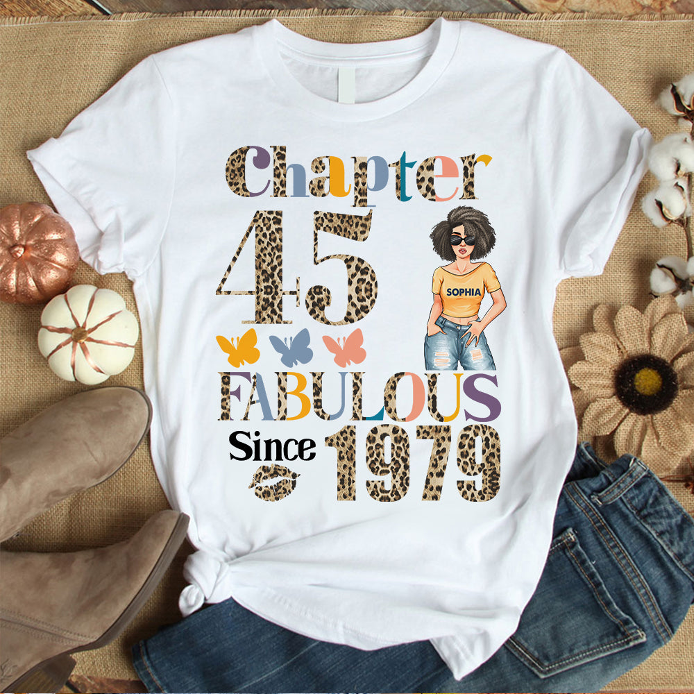 Chapter 45, Fabulous Since 1979 45th Birthday Unique T Shirt For Woman, Custom Birthday Shirt, Her Gifts For 45 Years Old , Turning 45 Birthday Cotton Shirt - YPT-HCT