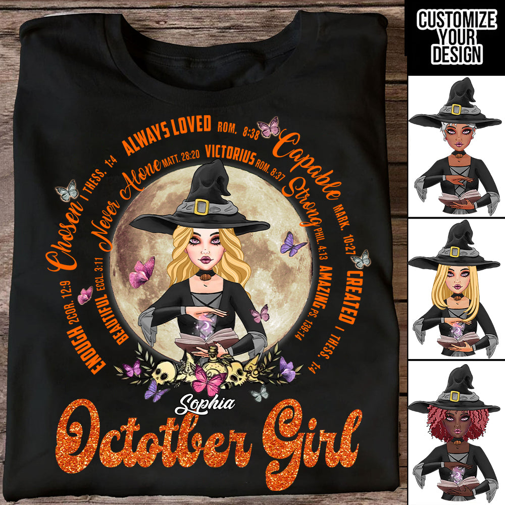 Personalized October Birthday Shirt, Custom Birthday Shirt, Queens are Born In October, October Birthday Shirts For Woman, October Birthday Gifts-YPT-ALK