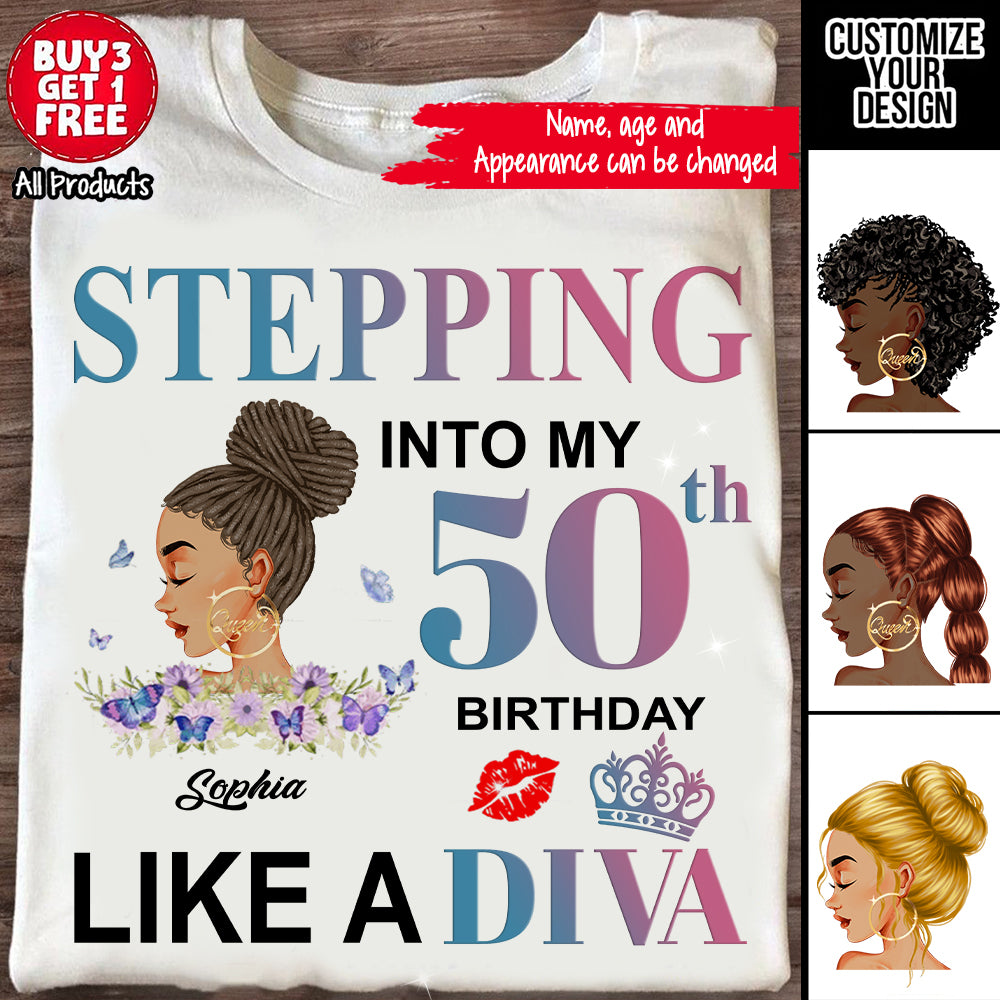 Personalized 50th birthday gifts, 50th Birthday Unique T Shirt For Woman, Custom Birthday Shirt, Her Gifts For 50 Years Old , Turning 50 Birthday Cotton Shirt-YPT-ALK