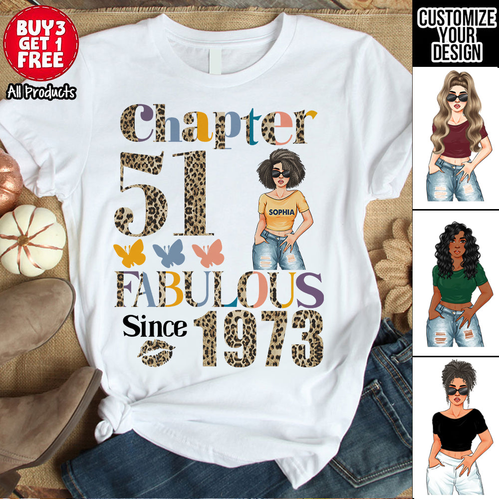 Chapter 51, Fabulous Since 1973 51st Birthday Unique T Shirt For Woman, Custom Birthday Shirt, Her Gifts For 51 Years Old , Turning 51 Birthday Cotton Shirt - YPT-HCT