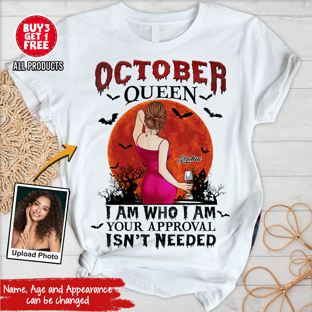 Personalized October Birthday Shirt, Custom Birthday Shirt, Queens are Born In October, October Birthday Shirts For Woman, October Birthday Gifts-YPT-TLQ