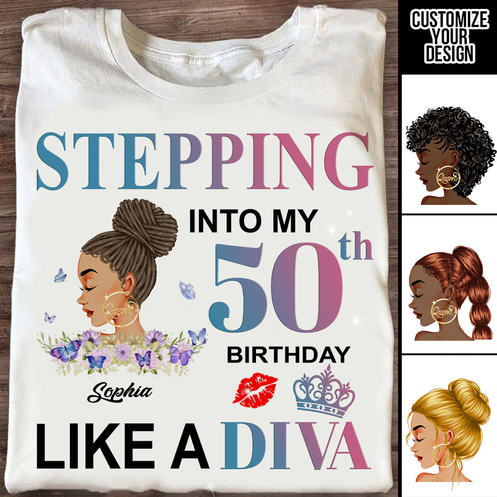 Personalized 50th birthday gifts, 50th Birthday Unique T Shirt For Woman, Custom Birthday Shirt, Her Gifts For 50 Years Old , Turning 50 Birthday Cotton Shirt-YPT-ALK