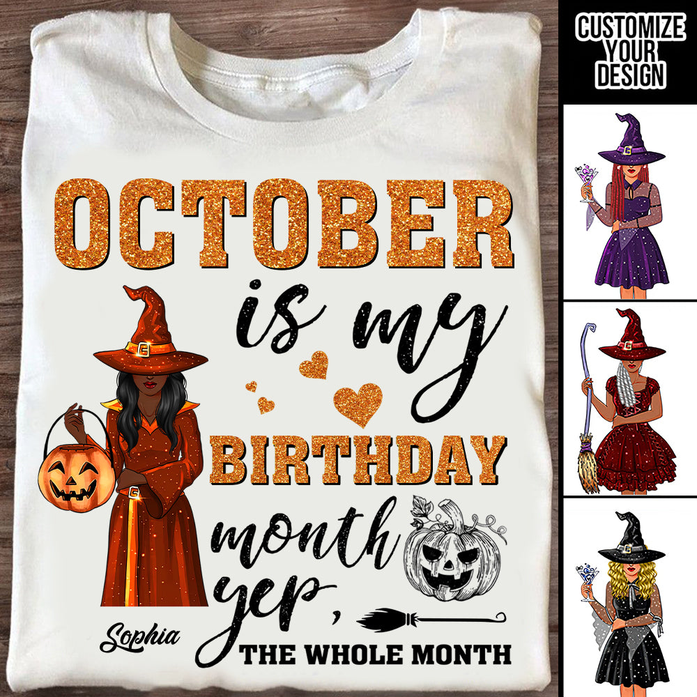 Personalized October Birthday Shirt, Custom Birthday Shirt, Queens are Born In October, October Birthday Shirts For Woman, October Birthday Gifts-YPT-ALK