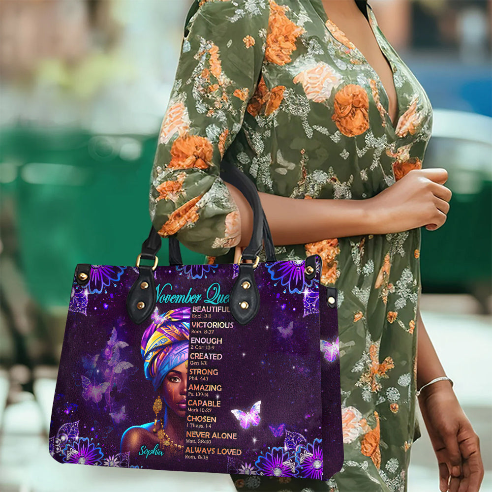 Personalized Leather Bag - November Birthday Gifts For November Queens, Queen Was Born In November