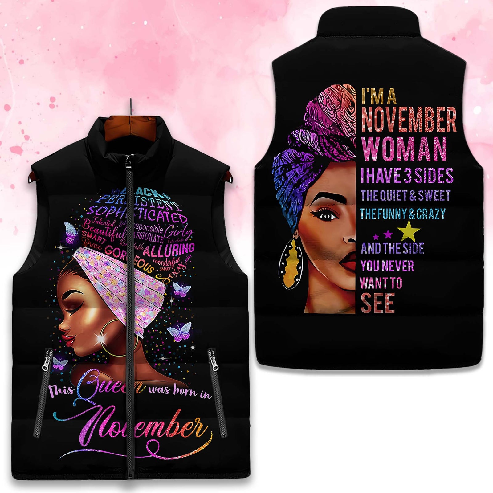 Puffer Vest - Personalized November Birthday Month, Gift Ideas For November Birthday For Girls, I'm A November Woman