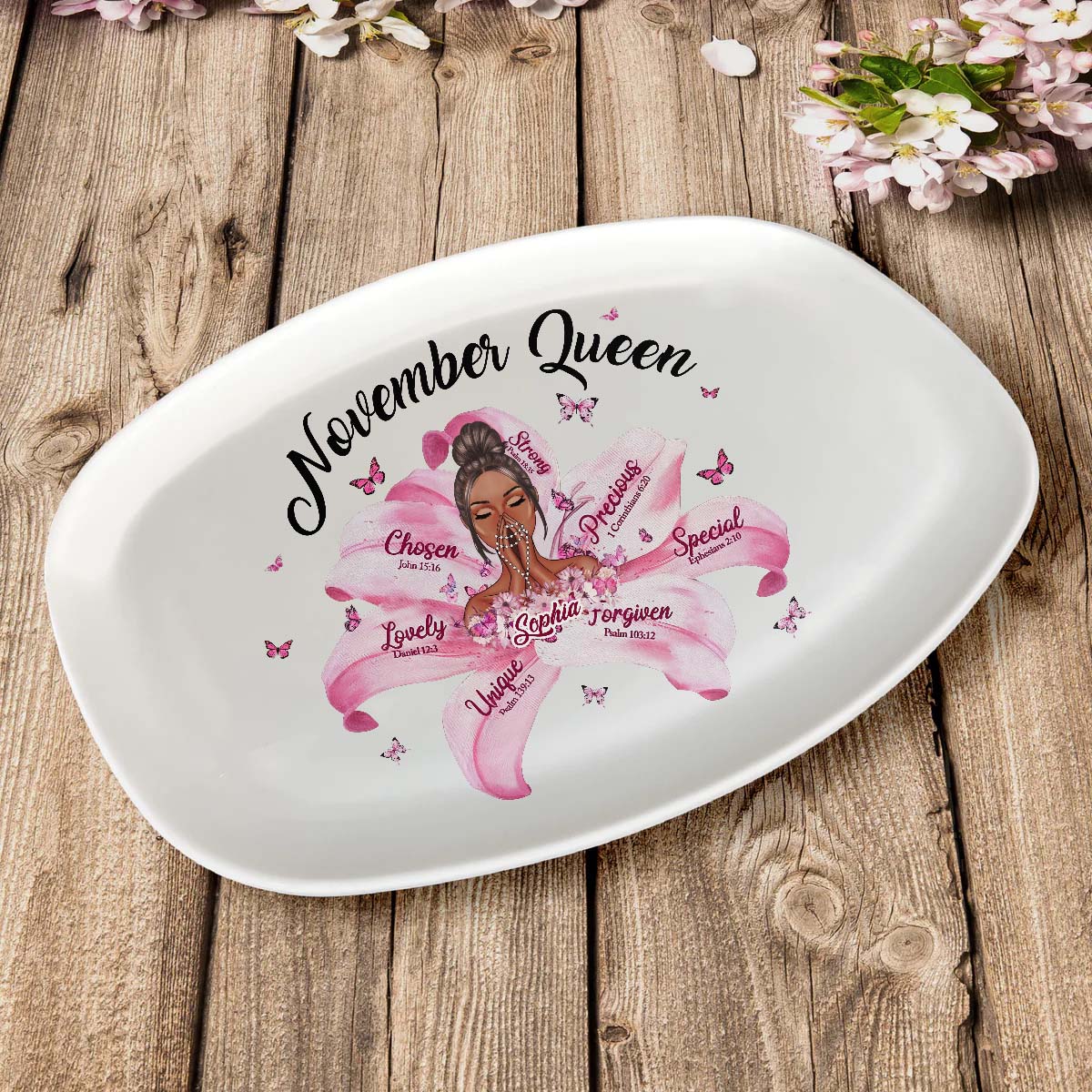 Personalized  Serving Platter, Custom Birthday Gifts For November Girls, November Gifts