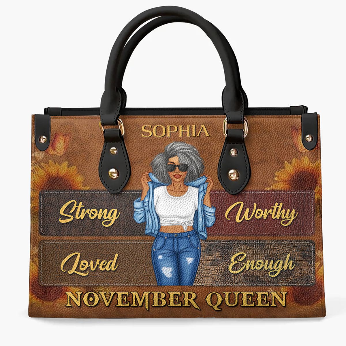 Personalized Leather Bag - November Birthday Gifts For November Queens, Queen Was Born In November