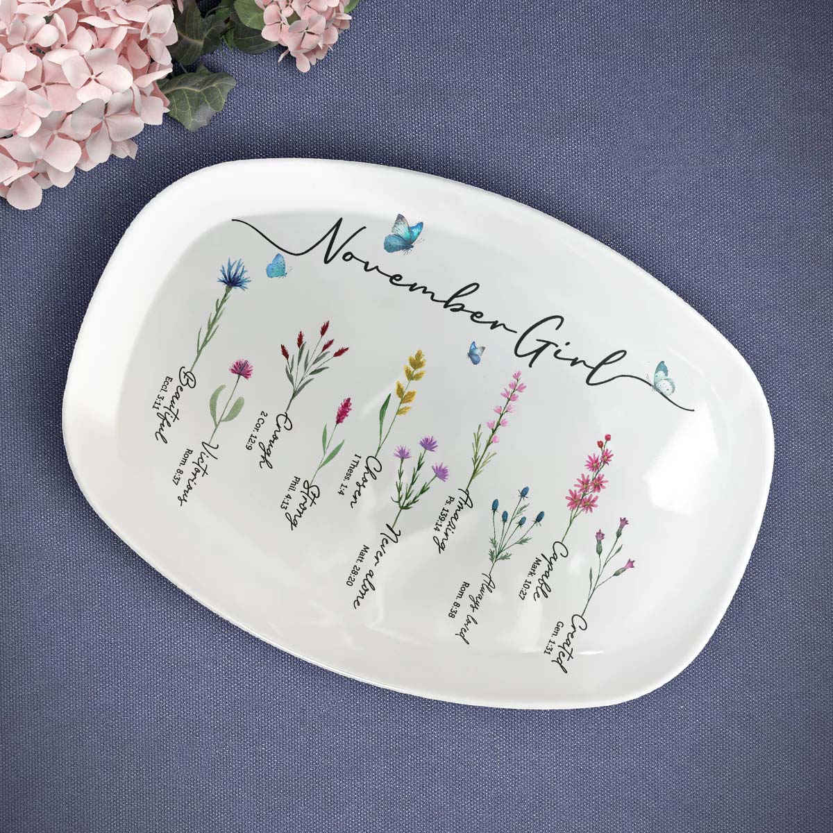 Personalized  Serving Platter, Custom Birthday Gifts For November Girls, November Gifts