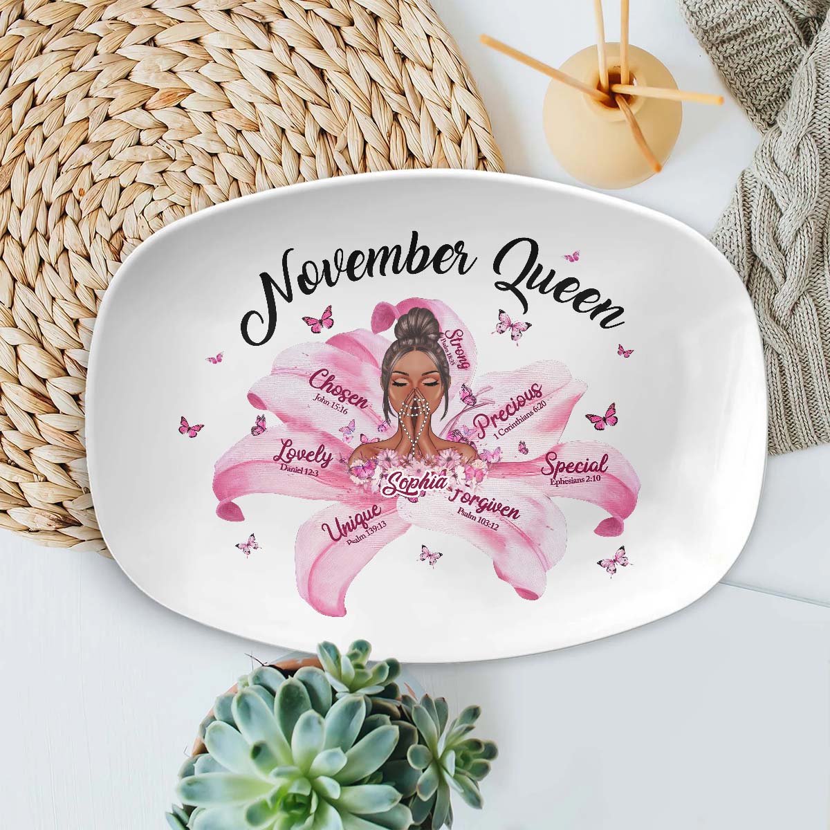 Personalized  Serving Platter, Custom Birthday Gifts For November Girls, November Gifts
