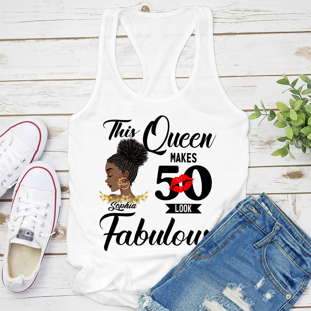 Personalized 50th Birthday Unique T Shirt For Woman, Custom Birthday Shirt, Her Gifts For 50 Years Old , Turning 50 Birthday Cotton Shirt-YPT-HCT