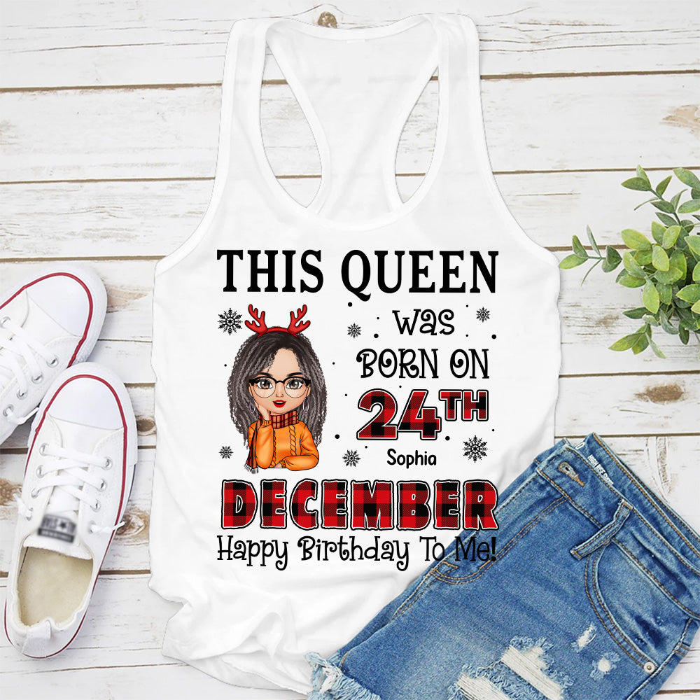 December Birthday Shirt, Custom Birthday Shirt, Queens Born In December, December Birthday Gifts For Afro Woman, December Birthday Gifts