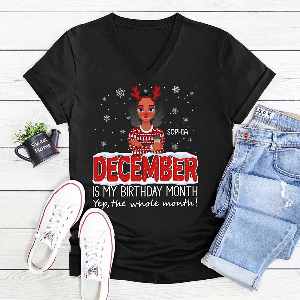 December Birthday Shirt, Custom Birthday Shirt, Queen Was Born In December Birthday Shirts For Woman