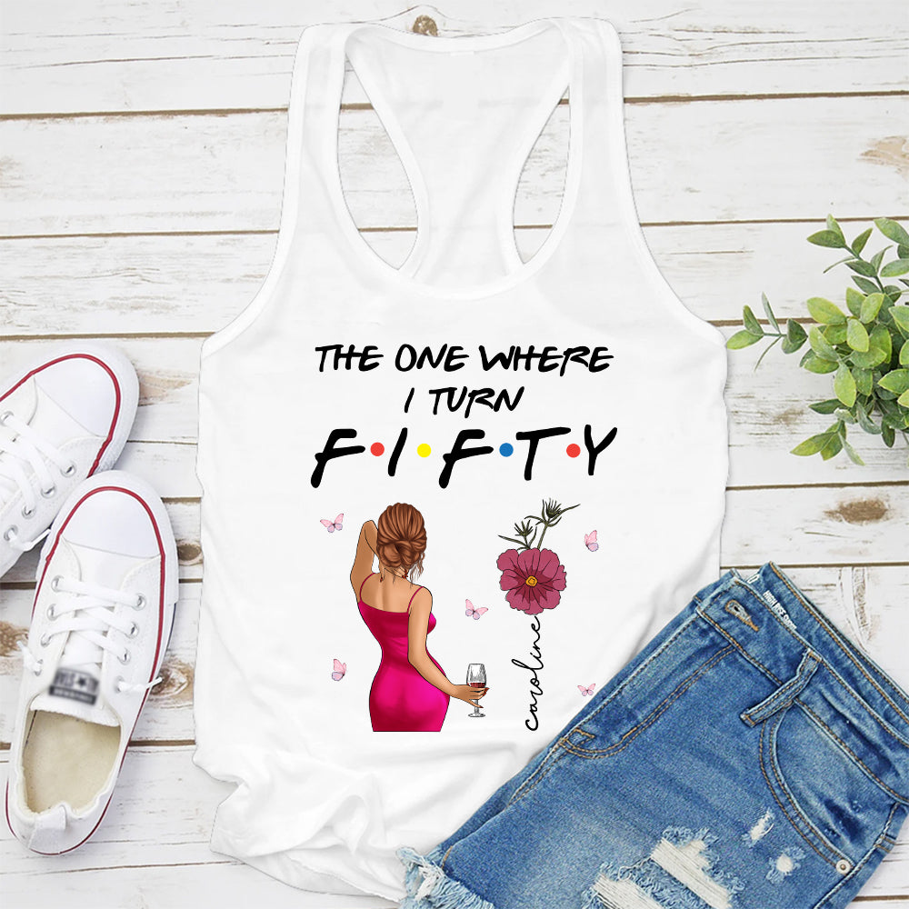 Personalized 50th Birthday Shirts, Custom Birthday Shirts, Turning 50 Shirt, Gifts For Women Turning 50, 50 And Fabulous Shirt, 50th Birthday Shirts For Her-YPT-TLQ