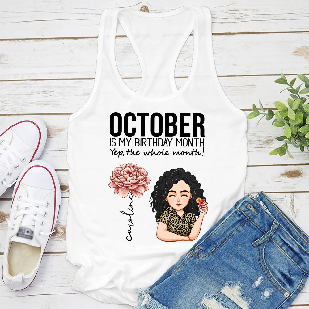 Personalized October Birthday Shirt, Custom Birthday Shirt, Queens are Born In October, October Birthday Shirts For Woman, October Birthday Gifts-YPT-TLQ