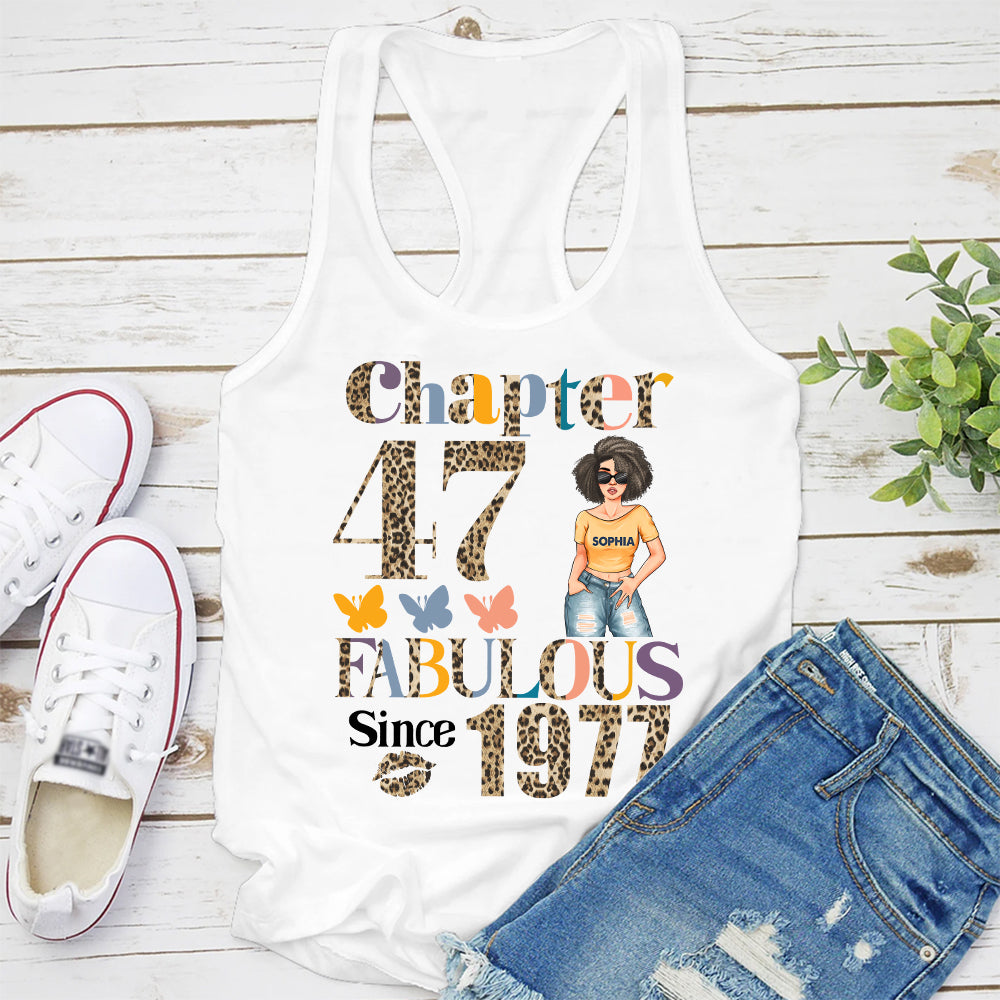 Chapter 47, Fabulous Since 1977 47th Birthday Unique T Shirt For Woman, Custom Birthday Shirt, Her Gifts For 47 Years Old , Turning 47 Birthday Cotton Shirt - YPT-HCT