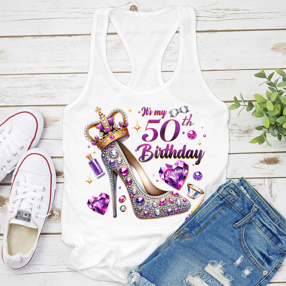 50th Birthday Shirts, Custom Birthday Shirts, Turning 50 Shirt, Gifts For Women Turning 50, 50 And Fabulous Shirt, 50th Birthday Shirts For Her-YPT-ALK