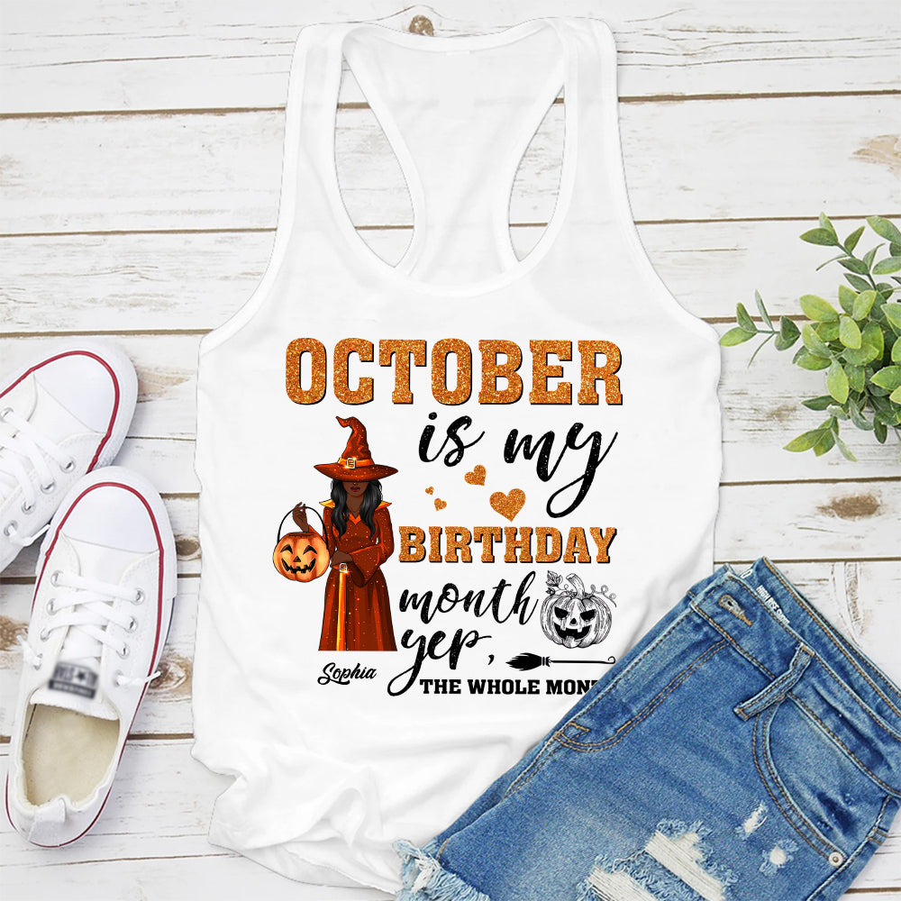Personalized October Birthday Shirt, Custom Birthday Shirt, Queens are Born In October, October Birthday Shirts For Woman, October Birthday Gifts-YPT-ALK