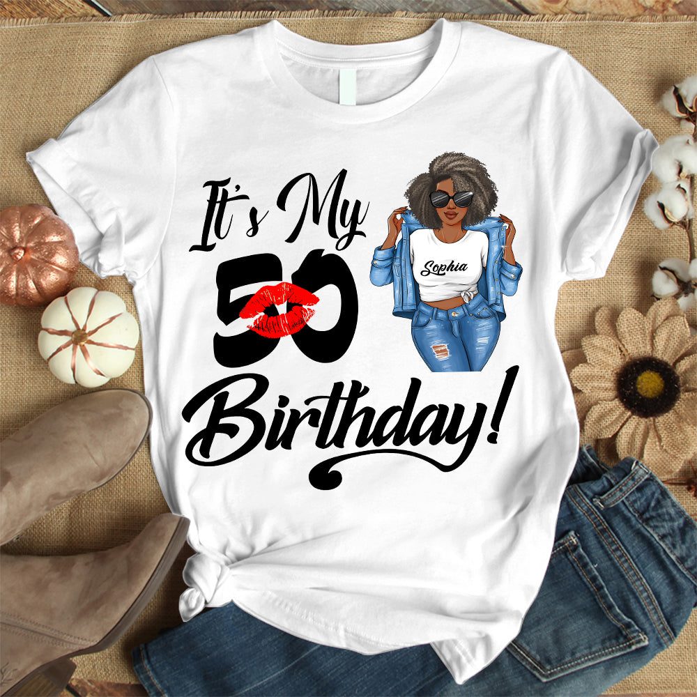 50th Birthday Unique T Shirt For Woman, Custom Birthday Shirt, Her Gifts For 50 Years Old, Custom Picture Tee, Personalized Birthday Shirt-YPT-HMT