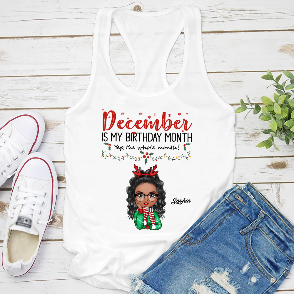 December Birthday Shirt, Custom Birthday Shirt, Queens Born In December, December Birthday Gifts For Afro Woman, December Birthday Gifts