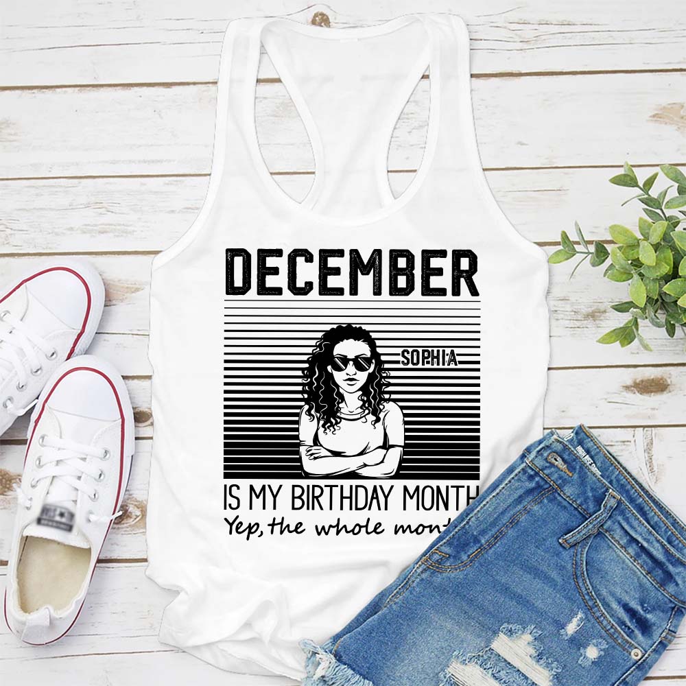 December Birthday Shirt, Custom Birthday Shirt, Queen Was Born In December, December Birthday Gifts For Afro Woman, December Birthday Gifts