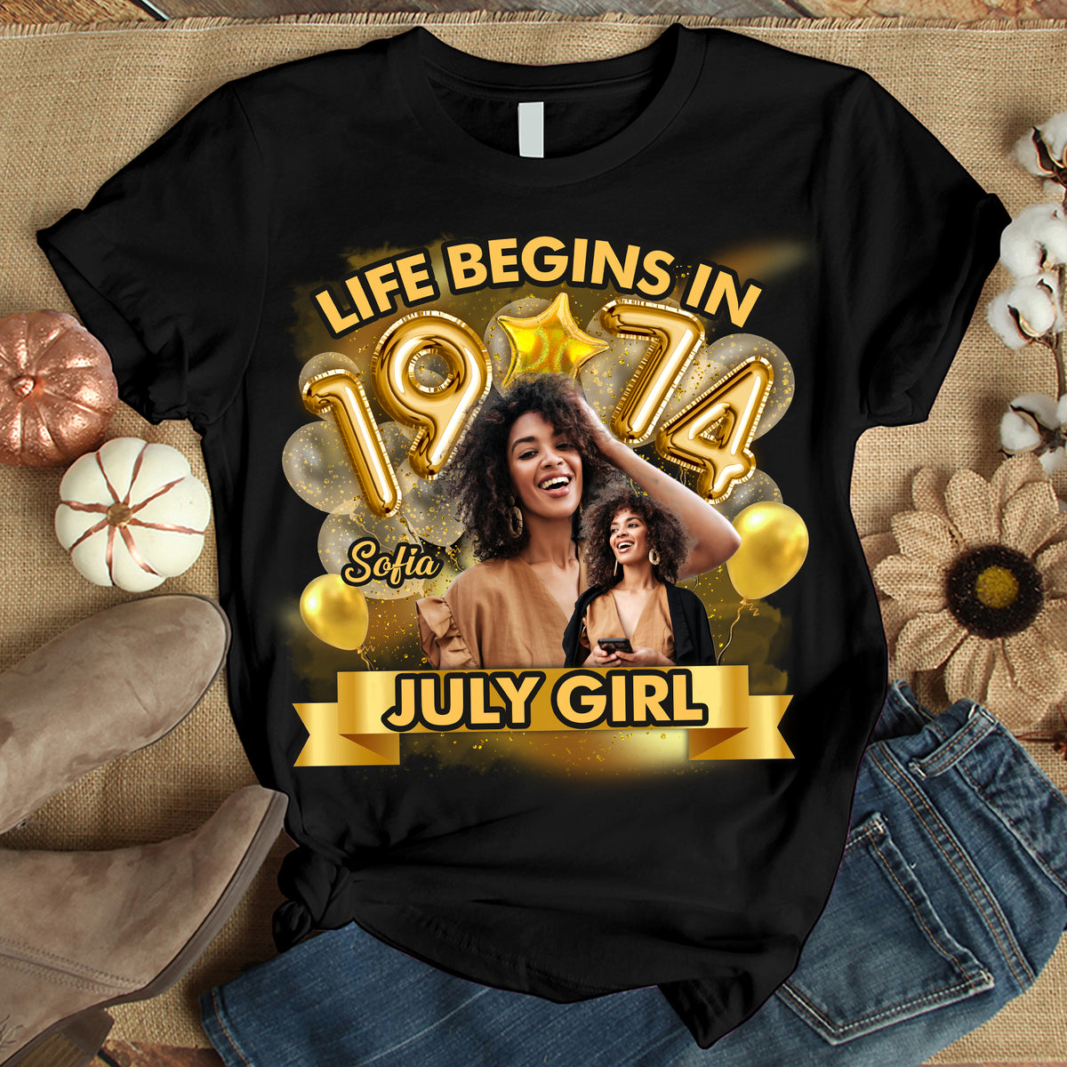 50th Birthday Shirts For Her, Personalised 50th Birthday Gifts, 1974 T Shirt, 50 And Fabulous Shirt, 50th Birthday Shirt Ideas, Gift Ideas 50th Birthday Woman -YPT-HMT